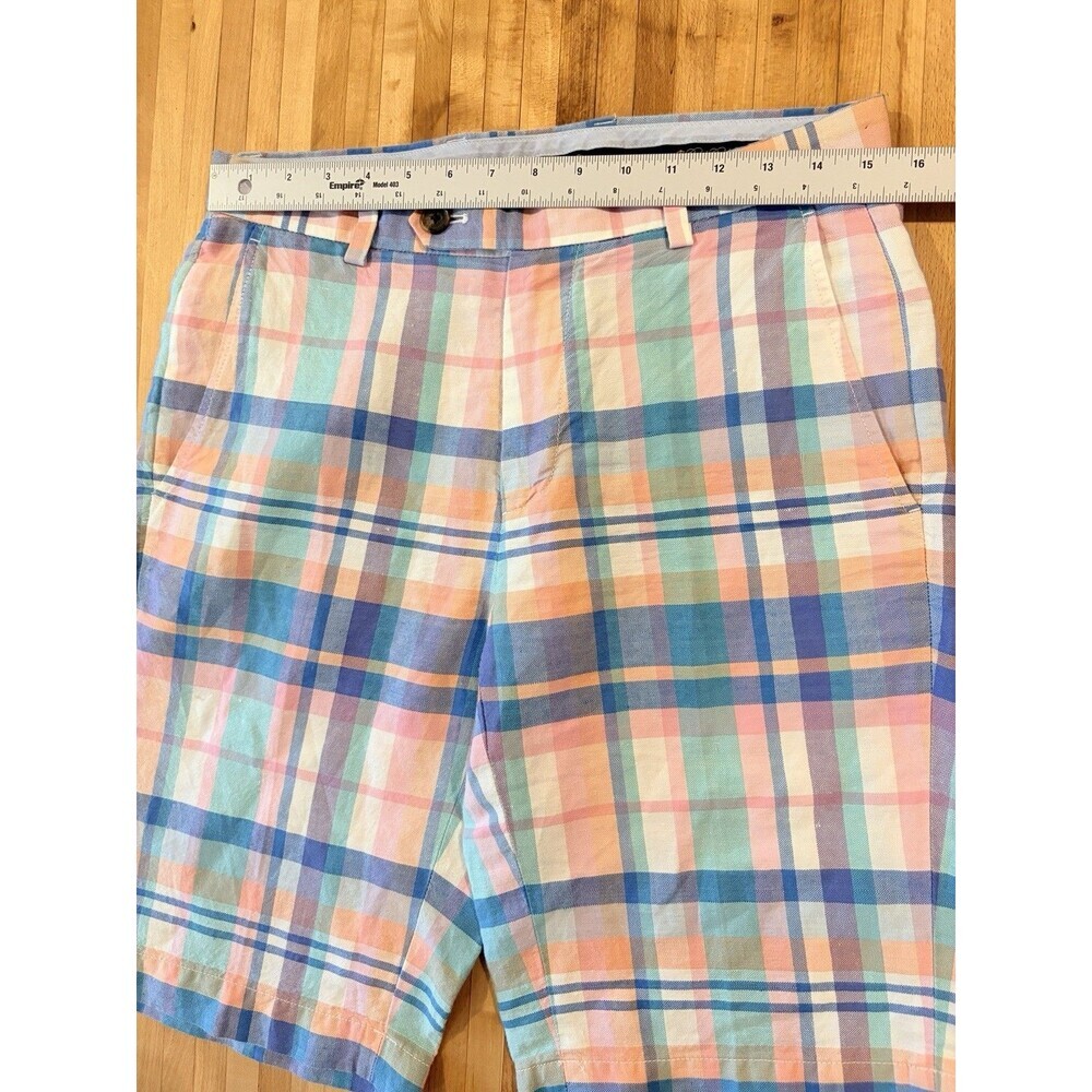 Brooks Brothers Bermuda Shorts Men’s 30 Multicolor Plaid Baird McNutt Linen - Picture 6 of 7